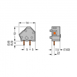 WAGO | 236-501 | STACKABLE PCB TERMINAL BLOCK; 2.5 MM²; PIN