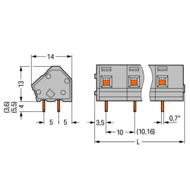 WAGO | 236-602 | PCB TERMINAL BLOCK; 2.5 MM²; PIN SPACING 10