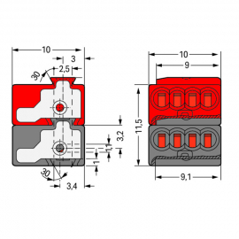 WAGO | 243-211 | MICRO PUSHWIRE® 243 SERIES; 4-CONDUCTOR FOR