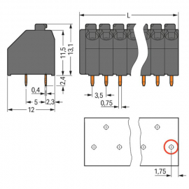 WAGO | 250-203/353-604 | THR PCB TERMINAL BLOCK; PUSH-BUTTON