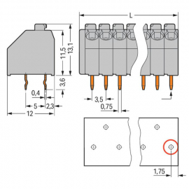 WAGO | 250-205 | PCB TERMINAL BLOCK; PUSH-BUTTON; 1.5 MM²; P