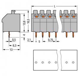 WAGO | 250-502 | PCB TERMINAL BLOCK; PUSH-BUTTON; 1.5 MM²; P