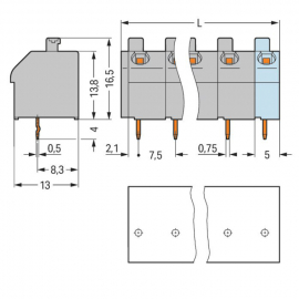 WAGO | 250-603 | PCB TERMINAL BLOCK; PUSH-BUTTON; 1.5 MM²; P