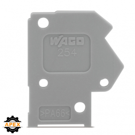 WAGO | 254-200 | END PLATE; 1 MM THICK; SNAP-FIT TYPE; DARK