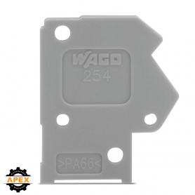 WAGO | 254-600 | END PLATE; 1 MM THICK; SNAP-FIT TYPE; ORANG