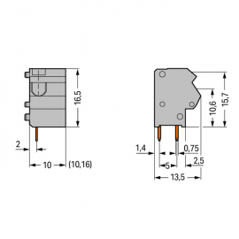 WAGO | 254-651 | STACKABLE PCB TERMINAL BLOCK; 2.5 MM²; PIN