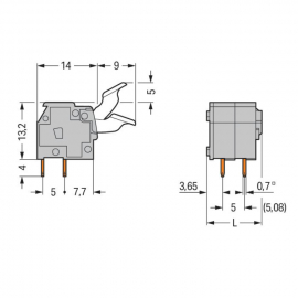 WAGO | 255-402/333-000 | PCB TERMINAL BLOCK; FINGER-OPERATED