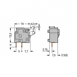 WAGO | 255-501 | STACKABLE PCB TERMINAL BLOCK; PUSH-BUTTON;