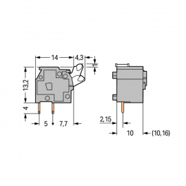 WAGO | 255-601 | STACKABLE PCB TERMINAL BLOCK; PUSH-BUTTON;