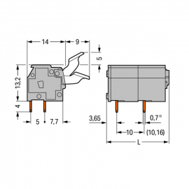 WAGO | 255-602/333-000 | PCB TERMINAL BLOCK; FINGER-OPERATED