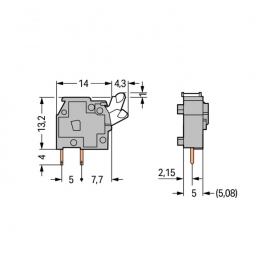 WAGO | 255-743/999-950 | STACKABLE PCB TERMINAL BLOCK; PUSH-