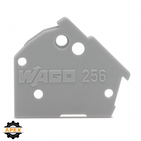 WAGO | 256-100 | END PLATE; SNAP-FIT TYPE; 1 MM THICK; GRAY