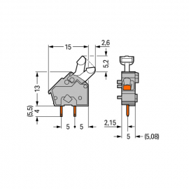 WAGO | 256-401 | STACKABLE PCB TERMINAL BLOCK; PUSH-BUTTON;