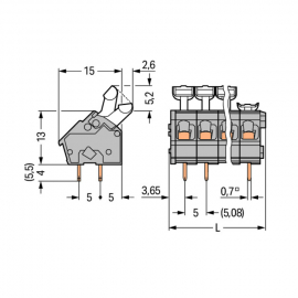 WAGO | 256-402 | PCB TERMINAL BLOCK; PUSH-BUTTON; 2.5 MM²; P