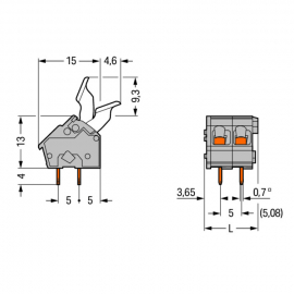 WAGO | 256-402/333-000 | PCB TERMINAL BLOCK; FINGER-OPERATED