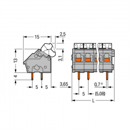 WAGO | 256-403/334-000 | PCB TERMINAL BLOCK; PUSH-BUTTON; 2.