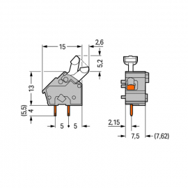 WAGO | 256-501 | STACKABLE PCB TERMINAL BLOCK; PUSH-BUTTON;