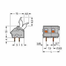 WAGO | 256-502/333-000 | PCB TERMINAL BLOCK; FINGER-OPERATED