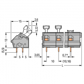 WAGO | 256-602 | PCB TERMINAL BLOCK; PUSH-BUTTON; 2.5 MM²; P