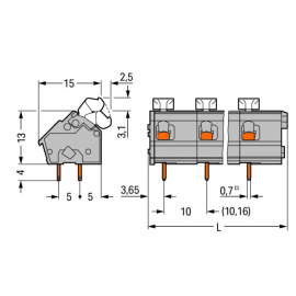 WAGO | 256-603/334-000 | PCB TERMINAL BLOCK; PUSH-BUTTON; 2.