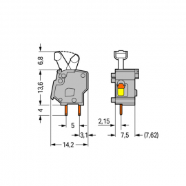 WAGO | 257-501 | STACKABLE PCB TERMINAL BLOCK; PUSH-BUTTON;