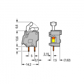 WAGO | 257-551 | STACKABLE PCB TERMINAL BLOCK; PUSH-BUTTON;