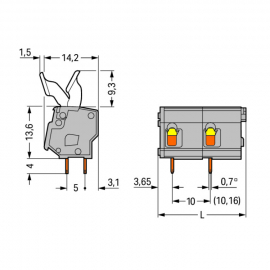 WAGO | 257-602/333-000 | PCB TERMINAL BLOCK; FINGER-OPERATED