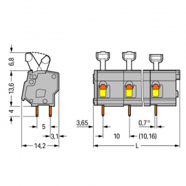 WAGO | 257-604 | PCB TERMINAL BLOCK; PUSH-BUTTON; 2.5 MM²; P
