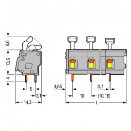 WAGO | 257-652 | PCB TERMINAL BLOCK; PUSH-BUTTON; 2.5 MM²; P