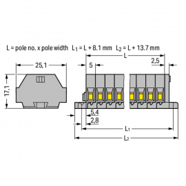 WAGO | 260-102 | 2-CONDUCTOR TERMINAL STRIP; 2-POLE; WITHOUT