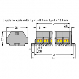 WAGO | 260-202 | 4-CONDUCTOR TERMINAL STRIP; 2-POLE; WITHOUT