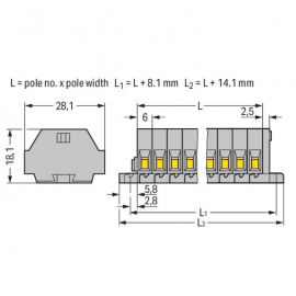 WAGO | 261-102 | 2-CONDUCTOR TERMINAL STRIP; 2-POLE; WITHOUT