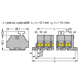 WAGO | 261-104/331-000 | 2-CONDUCTOR TERMINAL STRIP; 4-POLE;