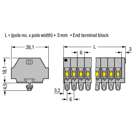 WAGO | 261-152 | 2-CONDUCTOR TERMINAL STRIP; 2-POLE; WITHOUT