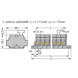 WAGO | 261-422/331-000 | 2-CONDUCTOR TERMINAL STRIP; 2-POLE;