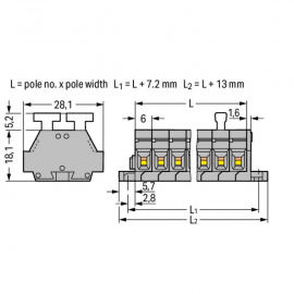 WAGO | 261-422/341-000 | 2-CONDUCTOR TERMINAL STRIP; 2-POLE;