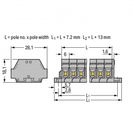WAGO | 261-423 | 2-CONDUCTOR TERMINAL STRIP; 3-POLE; WITHOUT