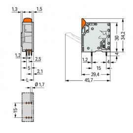 WAGO | 2616-3101 | PCB TERMINAL BLOCK; LEVER; 16 MM²; PIN SP