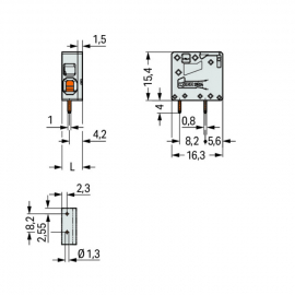 WAGO | 2624-1101 | PCB TERMINAL BLOCK; 4 MM²; PIN SPACING 5