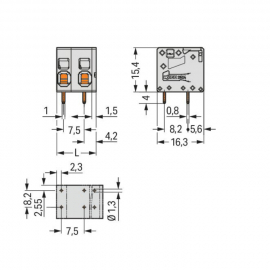 WAGO | 2624-1302 | PCB TERMINAL BLOCK; 4 MM²; PIN SPACING 7.