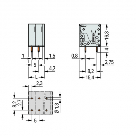 WAGO | 2624-3102 | PCB TERMINAL BLOCK; 4 MM²; PIN SPACING 5