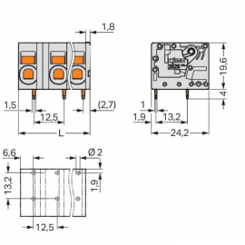 WAGO | 2626-1352 | PCB TERMINAL BLOCK; 6 MM²; PIN SPACING 12