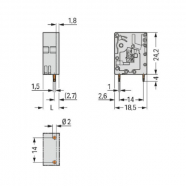 WAGO | 2626-3101 | PCB TERMINAL BLOCK; 6 MM²; PIN SPACING 7.