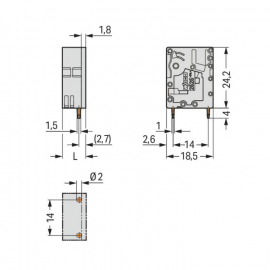 WAGO | 2626-3101/000-005 | PCB TERMINAL BLOCK; 6 MM²; PIN SP