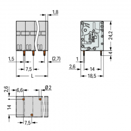 WAGO | 2626-3102/020-000 | PCB TERMINAL BLOCK; 6 MM²; PIN SP