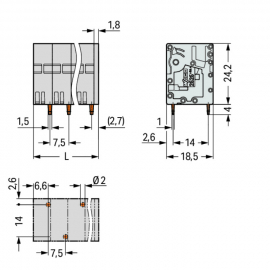 WAGO | 2626-3102/020-005 | PCB TERMINAL BLOCK; 6 MM²; PIN SP