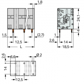 WAGO | 2626-3352 | PCB TERMINAL BLOCK 6 MM² PIN SPACING 12.5