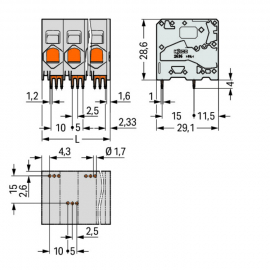 WAGO | 2636-1106/020-000 | PCB TERMINAL BLOCK; 16 MM²; PIN S