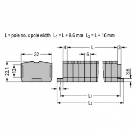 WAGO | 264-102 | 2-CONDUCTOR TERMINAL STRIP; 2-POLE; WITHOUT