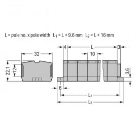 WAGO | 264-202 | 4-CONDUCTOR TERMINAL STRIP; 2-POLE; WITHOUT